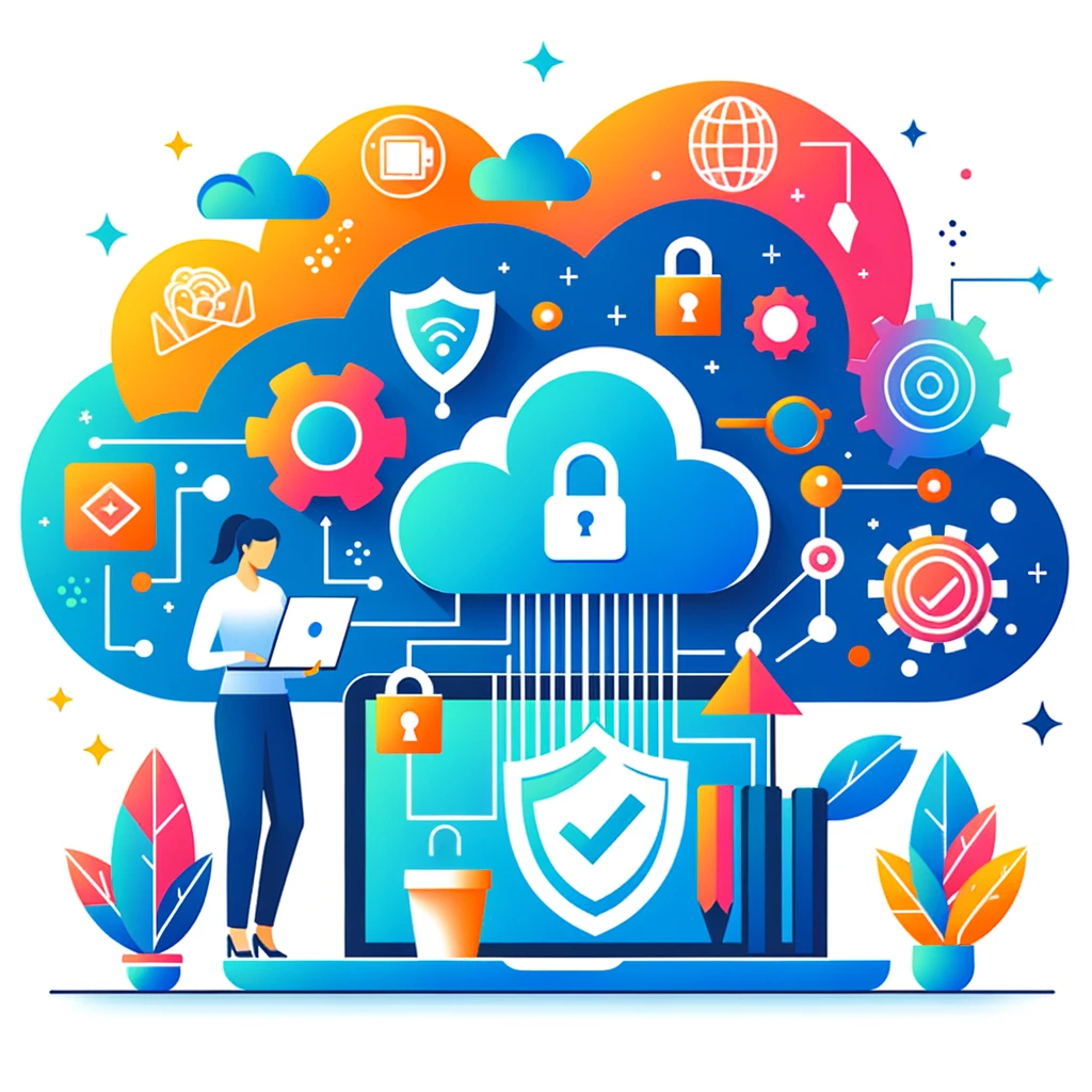 Image représentant des solutions de gestion IT innovantes, incluant le cloud computing et la sécurité réseau, pour entreprises.